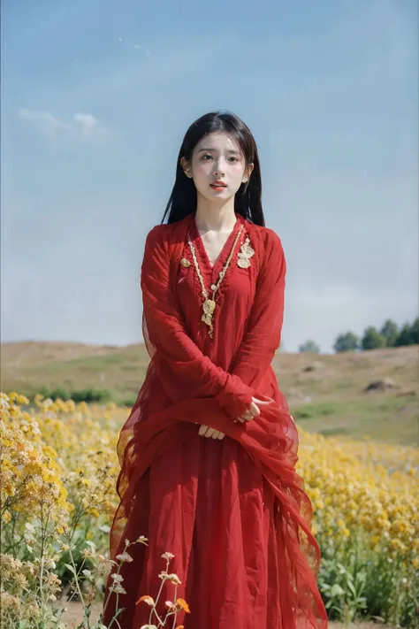 Best Quality,Masterpiece,Ultra High Resolution,(Realisticity:1.4),Original Photo,
1girl,fullbody,<lora:hongqun:0.8>,in a meadow,