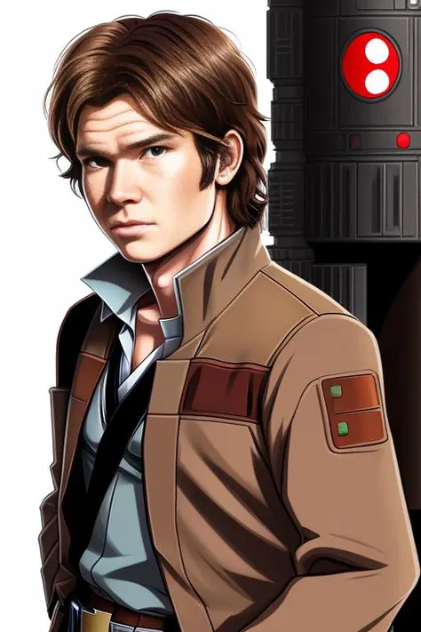 anime style a portrait of han solo