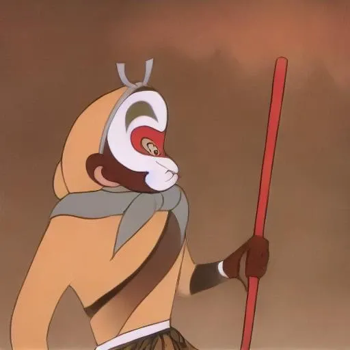 wukong stand on the beach ,<lora:wukong-000005:1>