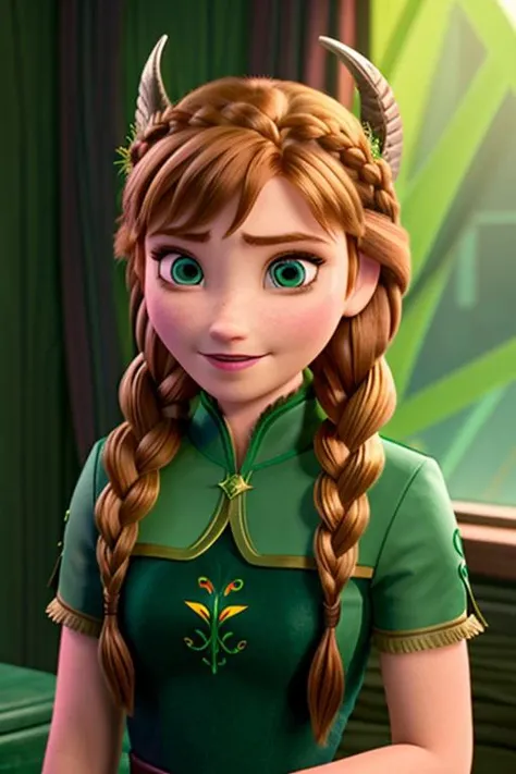 <lora:anna_of_arendelle_v22:.7> "anna of arendelle, twin braids", horns