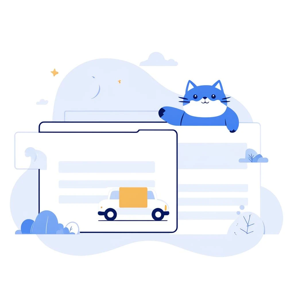 an artwork,chat folder,in the style of 2d game art,characterized animals,dmitry vishnevsky,blue and white,cute and dreamy,editorial illustrations,zeiss batis 18mm f/2.8,