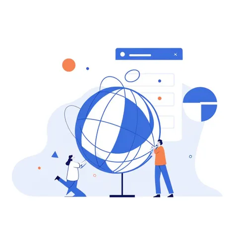 an artwork,ball data,in the style of 2d game art,characterized animals,dmitry vishnevsky,blue and white,cute and dreamy,editorial illustrations,zeiss batis 18mm f/2.8,
