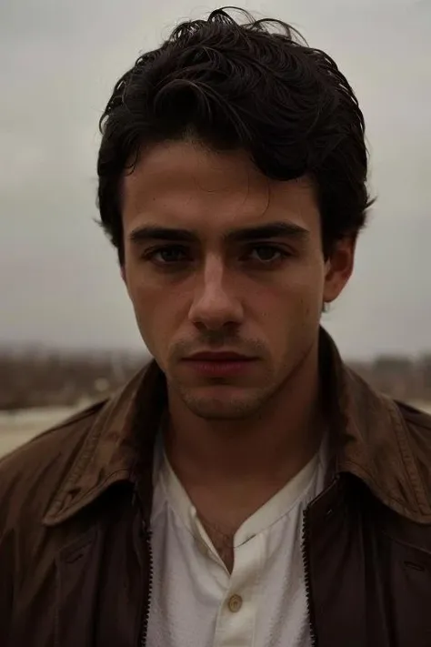 <lora:jjjbonnet:1>, portrait of a man, jjjbonnet, (High detail RAW Photo), (masterpiece, extremely detailed skin, photorealistic, heavy shadow, dramatic and cinematic lighting, key light, fill light), sharp focus, film grain, grainy, cinematic, detailed face, detailed skin, warm color, mist, soviet, (freckles:0.7), <lora:add_detail:0.5>, <lora:Better Portrait Lighting:0.2>, <lora:epiCRealismHelper:0.6>, imperfect skin, (cinematic bloom:1.2), fabrics, texture