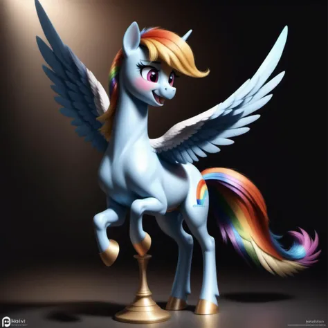 real e621, anthro, anthrofied, feathered wings, feathers, female, solo, wings, equid, equine, mammal, pegasus, rainbow dash (mlp), friendship is magic, hasbro, my little pony, holivi, 2019, hi res