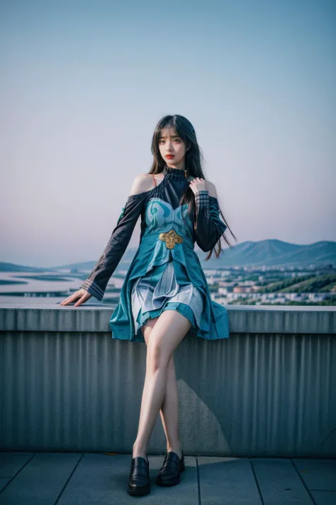 (masterpiece, best quality, 8k, RAW photo, beautiful and aesthetic:1.2), complex detail, 1girl, <lora:neg4all_bdsqlsz_V3.5:1>, <lora:PAseer-SD15-LCM Quick:1>, <lora:add_detail:1>, epiCPhoto, <lora:InstantPhotoX3:0.5>, <lora:qingque_cosplay_costume_v1:0.65>, qingque cosplay costume, cosplay, detached sleeves, short dress, hair ornament, wide sleeves, hairclip, (full body:1.2),