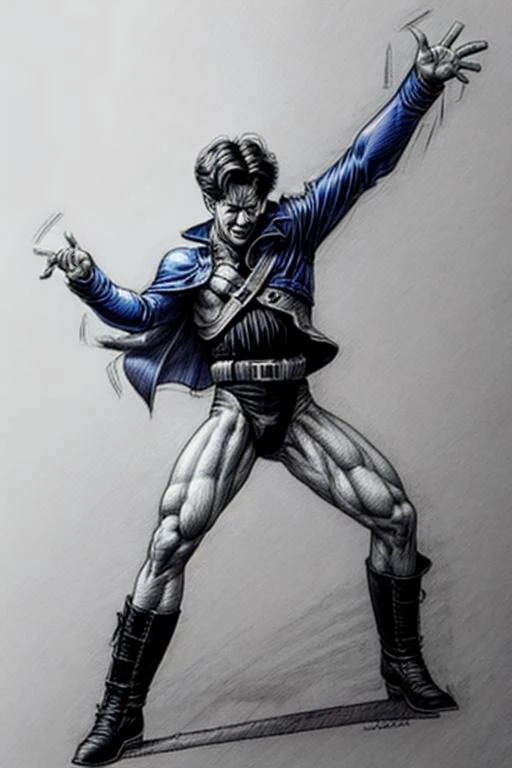 1 adult man, trunksv4, 70sRockstar
pencil drawing,rough sketch,(line art:1.2),meticulous painting,white paper,full body, character on paper,black and white,extra lines,clear lines,shadow
