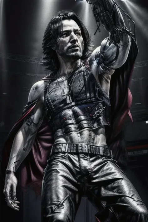 1 adult man, CyberJohnny, 70sRockstar
pencil drawingrough sketch,(line art:1.2),meticulous painting,white paperfull body, character on paperblack and whiteextra lines,clear lines,shadow