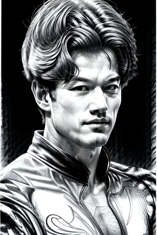 1 adult man, trunksv4, clean shaven, golden unkempt hair, 70sRockstar
pencil drawing,rough sketch,(line art:1.2),meticulous painting,white paper,full body, character on paper,black and white,extra lines,clear lines,shadow