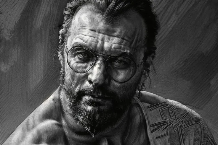 1 adult man, FarCry5Joseph, 70sRockstar
pencil drawingrough sketch,(line art:1.2),meticulous painting,white paperfull body, character on paperblack and whiteextra lines,clear lines,shadow