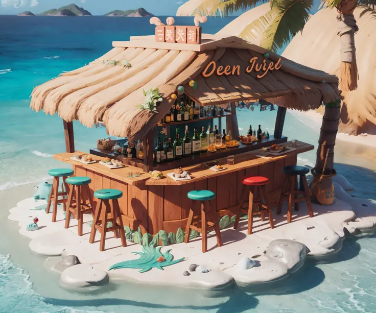 (masterpiece, best quality:1.3, 3d, highres, ultra-detailed, 8k, 85mm, centered, tilt shift, <lora:ISO_SHOP-18:0.9>, iso_shop, (isometric:1.3),  food, bottle, ocean, water, fish, cooking, cutting board, (small details), (extremely detailed), [hyperrealistic:0.2], bloom, colorful, vivid, (UHDR), sunlight, (tropical), cute, [pastel colors], vivid, cinematic, [film grain:0.7], [table, chair], [small decorations], [flower:0.4], tiki hut, bar, multicolored theme, natural lighting