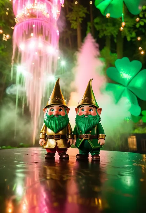 (Highest Quality, 4k, masterpiece:1.1), A medium 50 mm glamour portrait of clover  and red bear in country pub beer (Photograph of Celtic irish male gnome with green and orange hair  In Clover Earrings A forest full of Irish St. Patricks,wearing irish dress, hat from gnome  gnomes, gold and money gnomes Dirty Dancing Scene) (lake cristal plumbs) ( HDR 8K NEON VIBE) (Pink mist cotton candy)smooth, sharp focus, high resolution, award winning photo, 80mm, f2.8, bokeh high quality, professional photo, 28mm, (intricate detail), ((incredibly detailed skin:0.38)), Surreal Harmony, cinematic, lighting, 8K, HDR10, analoggolden hour light falling on trees, morning, mist on the river, golden hour sunset, natural photography, nat geo magazine cover. vintage shot. sunrays reflecting off lake, foggy landscape, depth of field. (perfect anatomy), (aurora borealis), (close up:1.3), high quality photography, 3 point lighting, flash with softbox, 4k, Canon EOS R3, hdr, smooth, sharp focus, high resolution, award winning photo, 80mm, f2.8, bokeh