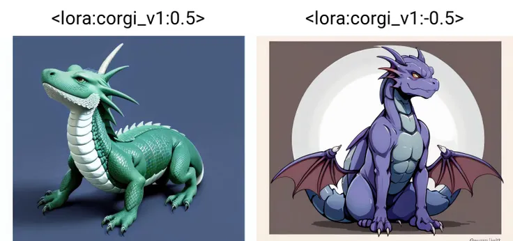 (dragon:1.2),  <lora:corgi_v1:0.5>, (no humans:1)