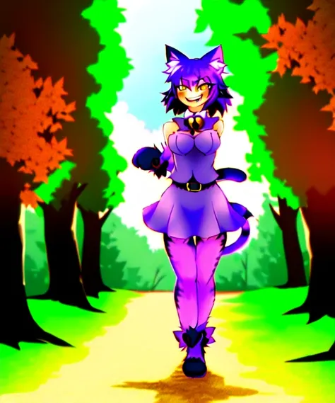 <lora:cheshireGirlLora_cheshiregirl:.75>, PURPLE
CAT GIRL
PURPLE CAT GIRL
CHESHIRE, walking, trees