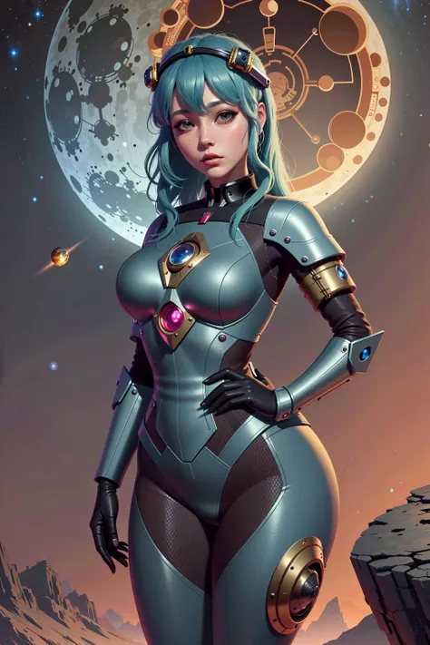 (masterpiece), (best_quality), (ultra-detailed), (illustration), (welcoming), depth of field, 1girl, (magical solarpunk bot weaponsmith:1.3), (on the Norwegian moon:1.3), full body, deep blue-green hair, parted bangs, lipstick, long eyelashes, , deep red eyes, pose, [:creative costume design:0.2], , medium breasts, wide hips, narrow waist, hourglass figure,, (wizard outfit, clothes lift:1.2), korean, official art, vivid color, finely detailed, hyper detailed, 8k, high resolution illustration, absurdres, intricate detail<lora:GoodHands-beta2:1.3><lora:EnvyColdShower_v11:1>