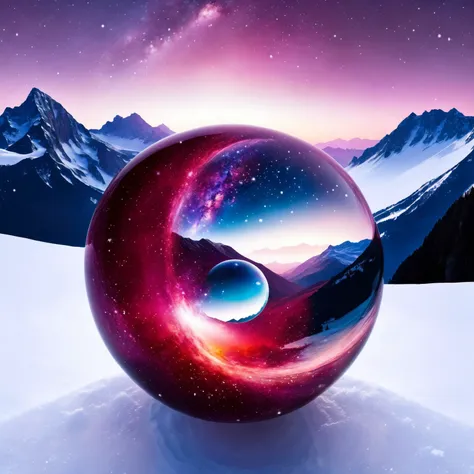 glass orb,galaxy, level, Maroon, Fresco painting, high-quality image set against a snow-covered mountainous landscape
<lora:glass_orb_1.0:0.7>