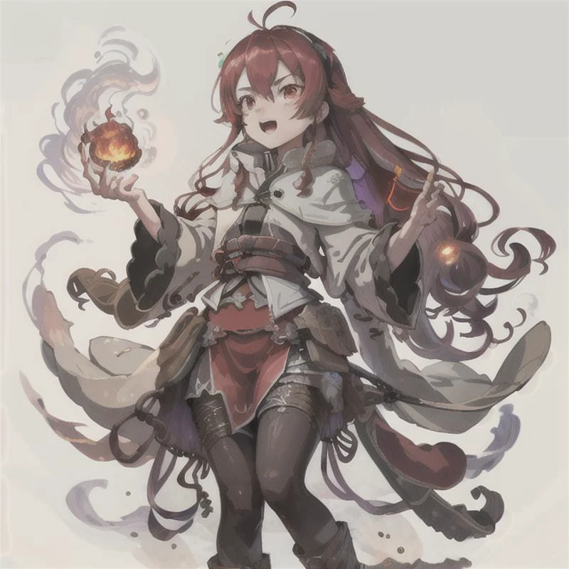 full body , casting a fire-ball, (masterpiece, sidelighting, finely detailed beautiful eyes: 1.2),Eris_Greyrat,red eyes <lora:erisGreyratYoungLORA_eris:0.7> fire <lora:FirevfxCreateMore_v2:1>