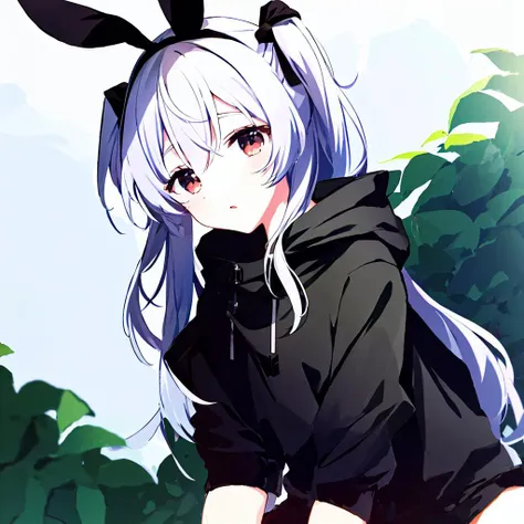 tosaki mimi,solo,1girl,<lora:tosaki mimi:0.8>,animal ear,rabbit ear,black ear,
