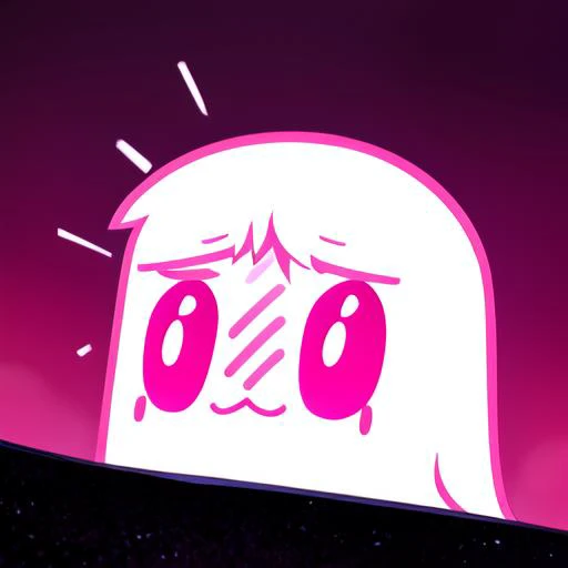 ghost, pink outline, pink theme, glowing halo, pink eyes, blush <hypernet:kiwighost:0.75>