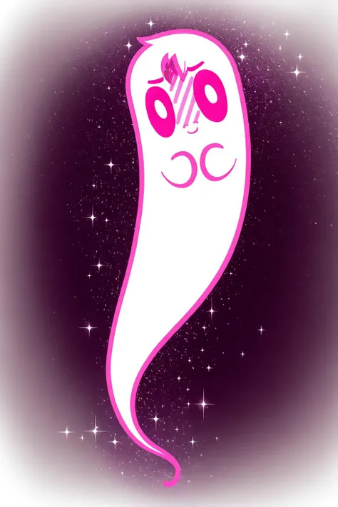 ghost, pink outline, pink theme, pink eyes, (white pupils:1.2), blush, (full body:1.2), no humans, kiwighost, white background, monochrome, short hair, angelic halo, sparkle trail, floating <hypernet:kiwighost:0.75>