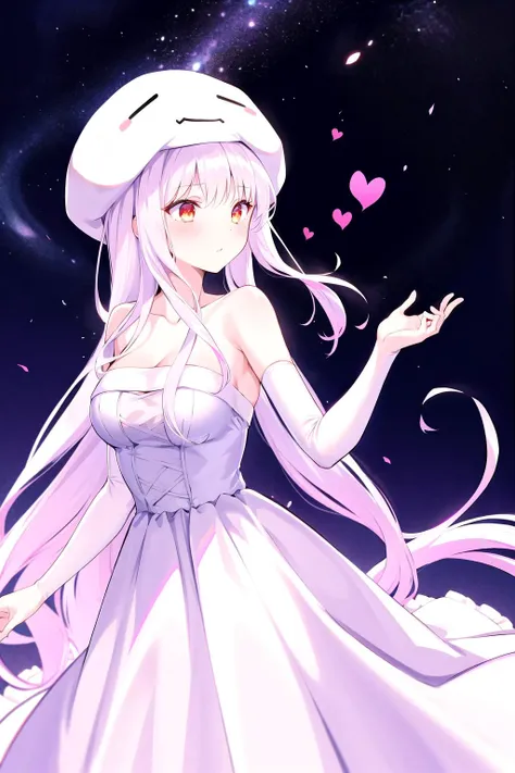 absurdres, best quality, 1girl, solo, <lora:Ghast:0.8>, Ghast-chan, long dress, white dress