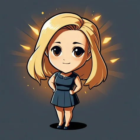 cartoon of Reese Witherspoon   in (ctswx:1.2) style, cute, chibi, candid pose, glowing radient background, rim lighting,      <lora:Cute_Tshirt_Style_XL_v5.1-000017:1>