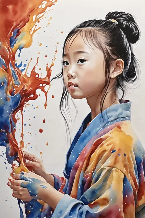 Colorful, multiple colors, intricate detail, splash screen, photorealistic, intricately detailed fluid gouache painting, calligraphy, acrylic, watercolor art,
masterpiece, best quality, 1girl, <lora:kwFemale_Beta40-SDXL_v1:1>, chinese