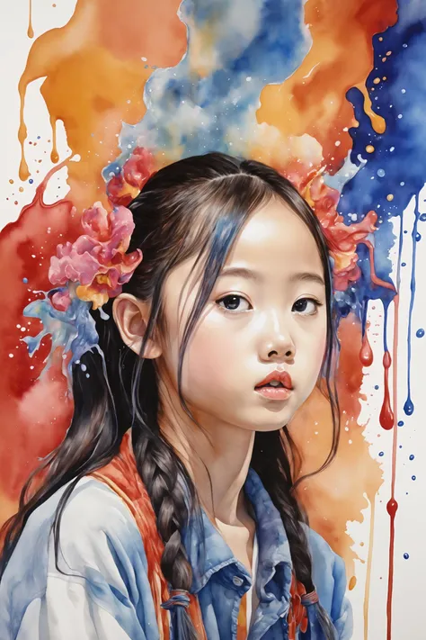 Colorful, multiple colors, intricate detail, splash screen, photorealistic, intricately detailed fluid gouache painting, calligraphy, acrylic, watercolor art,
masterpiece, best quality, 1girl, <lora:kwFemale_Beta40-SDXL_v1:1>, chinese,waifu