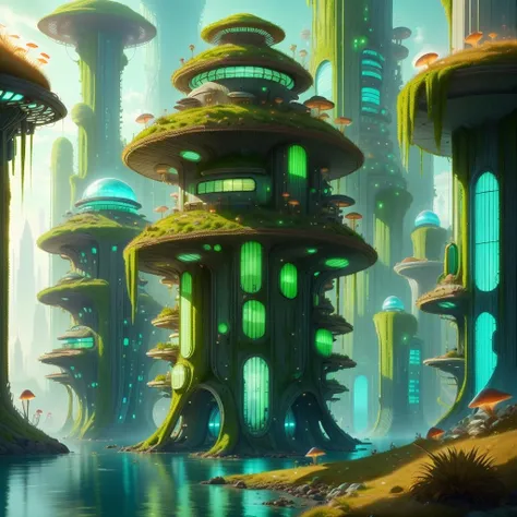 <lora:ExoBioTech-20:1>,exobiotech , scifi,bio ,
city, bridge, river