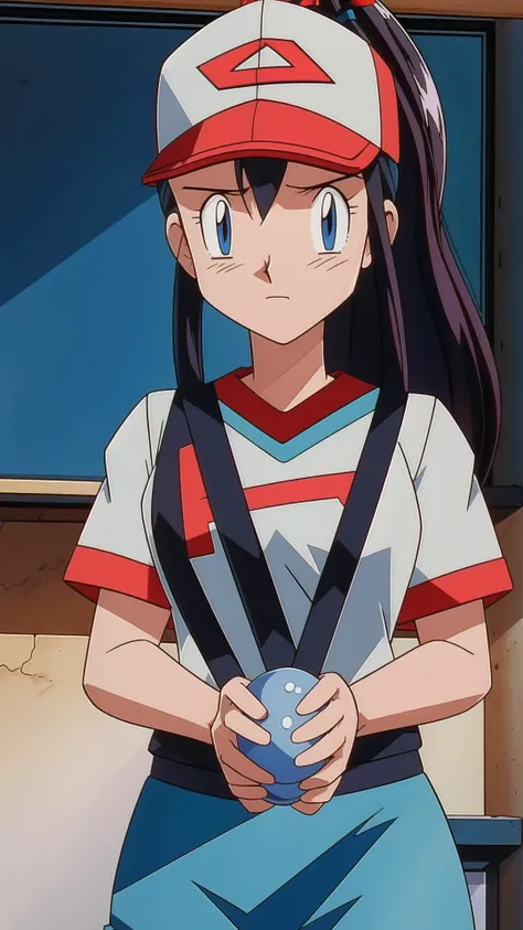 <lora:hilda_pokemon:0.8> hilda pokemon, baseball cap, high ponytail,long hair, blue eyes <lora:Pokemon 90's Anime Style:0.8> pokemonstyle, masterpiece, best quality, extremely detailed, highly quality, 4k, sharp focus, professional, sharp focus, award winning, cinematic lighting, octane render, unreal engine, volumetrics dtx, Wallpaper,