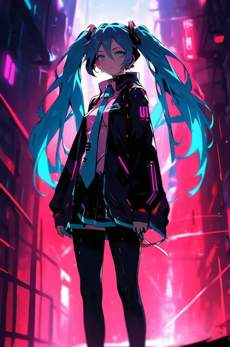 <lora:apocalyptic_cyberpunk:0.8>
1girl, hatsune miku, standing,, masterpiece,best quality,vibrant image,sharpness, colorful,perfect eyes, detailed eyes, detailed hair,