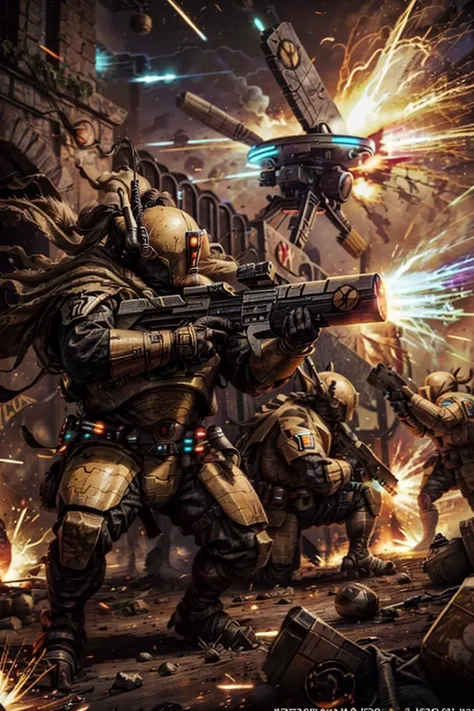 Photo of tau, earth caste, holding railgun,
army in the background
soldiers, battle, in the middle of siege, heavy explosion, gun drone,
<lora:Ta'u, Troops MK1 by CARAXES:0.7> <lora:tool - more_details:0.7>