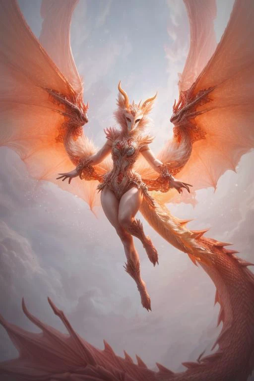 artful dreamy masterpiece, Non-Human Character Design with Personality: A character design that portrays a non-human creature, like a majestic dragon or a mischievous kitsune, with a unique and expressive form that conveys personality and depth, <lora:ReaLora:0.4>, <lora:hairdetailer:0.4>, <lora:more_details:1>, <lora:breastsizeslideroffset:0.2>