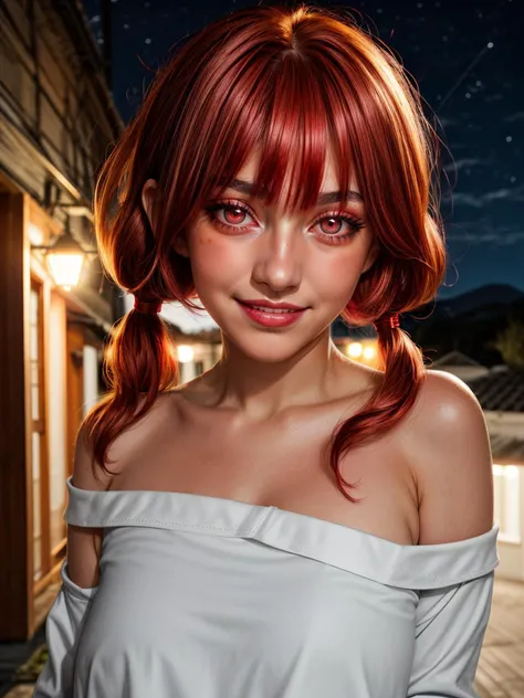 worst quality, low quality, 1girl, landscape, night, long sleeves, bare shoulders, printed shirt, red hair, short twintails, silver eyes, thick lips, long eyelashes, eyeshadow, <lora:add_detail:1>, raw photo, 3 point lighting, flash with softbox, by Annie Leibovitz, 80mm, hasselblad, seductive smile,
<lora:breastsizeslideroffset:0.6>