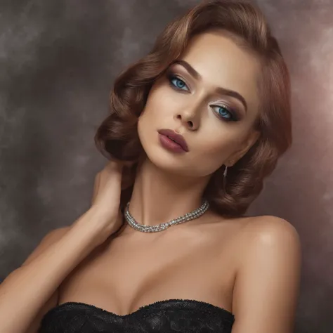 a realistic  close-up poster of samburskaya modeling for a photoshoot, glamor makeup, [bright blue eyes:0.8], Slavic female features,<lora:samburskaya_sdxl_02:1>
