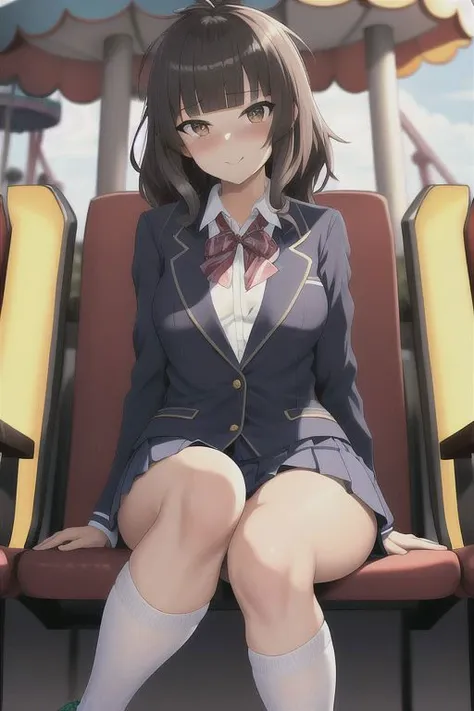 ,best quality,best quality,cute anime face,high resolution,super detailed skin,character focus
Authentic skin texture
feet up sitting
cutegirls,young,messy hair,blunt bangs,
petite,flat chest,tiny breasts,pointy breasts
,curvy,small breasts
large breasts
school uniform,loafers,blazer
amusement park