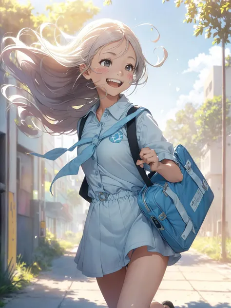 (On a bright spring day (day:1.0), under the clear blue sky (sky:1.0),
BREAK
a high school girl walks with her hair dancing lightly in the wind (hair:1.0). The image is softened at the edges, capturing the youthful and vibrant essence of the scene.
BREAK
Her smile, rendered in soft focus, illuminates the surroundings (smile:1.0) and her school bag symbolizes her passion for learning (school bag:1.0).
BREAK
Each stride she takes is full of energy (stride:1.0), and her light laughter rings through the air (laughter:1.7), encapsulated perfectly with the soft focus technique.
BREAK
The background is slightly blurred, emphasizing her in this springtime scene.
:1.2)