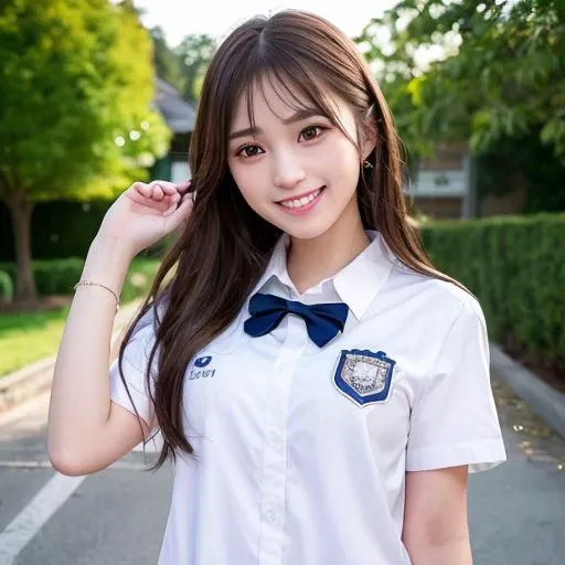one teenage cute girl in AKB48 uniform, 
AKB48 Team TP, AKB48 uniform,
(masterpiece, best quality:1.2), ultra high res, (photorealistic:1.4), detailed skin, cinematic lighting,
friendly, intelligent, conversation engaging, happy,
kind, energetic, cheerful, creative, with sparkling eyes and a contagious smile, 
 <lora:taiwanDollLikeness_v10:0.25> <lora:japaneseDollLikeness_v10:0.25>
