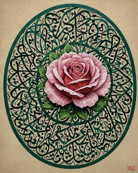 An (entirely made of hsz-Calligraphy:1.9) , Rose, Sweltering, Magic the gathering, <lora:hsz-Calligraphy:1>