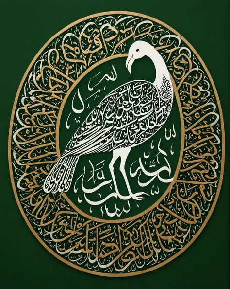 An (entirely made of hsz-Calligraphy:1.9), beautifully intricate, massive, award-winning a black and white drawing of a bird, a tattoo, by KamÄl ud-DÄ«n BehzÄd, hurufiyya, arabic calligraphy, flamingo, vectorised, museum quality photo, intricate details, 8K, Strong summer light, vegetal green background, depth of field.
<lora:hsz-Calligraphy:1>, Arabic, Calligraphy