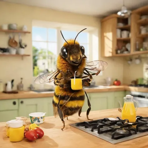 bee in the kitchen cartoon <lora:SDXL_bee_Sa_May_V11:1>