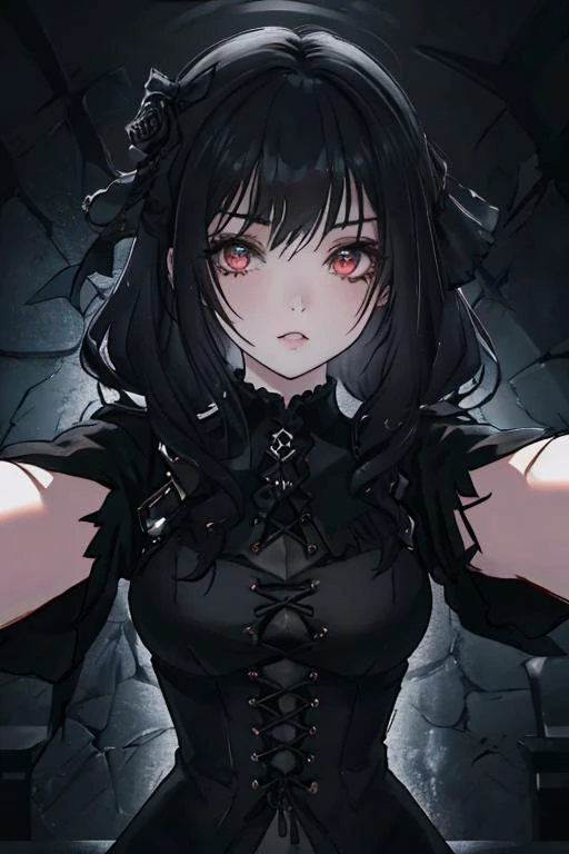 emo girl, gothic, <lora:HeadGrabPOV:1> IncrsHeadGrabPOV