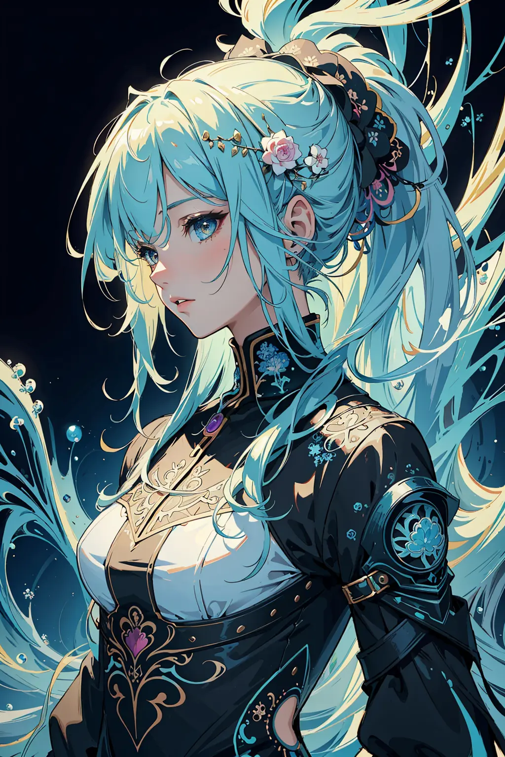 (masterpiece, top quality, best quality, official art, beautiful and aesthetic:1.2), (1girl), extreme detailed,(fractal art:1.3),colorful,highest detailed,cold light