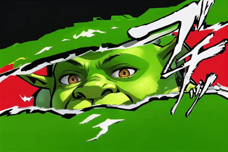 High Quality, Masterpiece, incrsperscutin, <lora:PersonaCutInV2:1>, shrex, green skin, ogre, shrek, <lora:Char_Sigmas_Shrek:0.9>