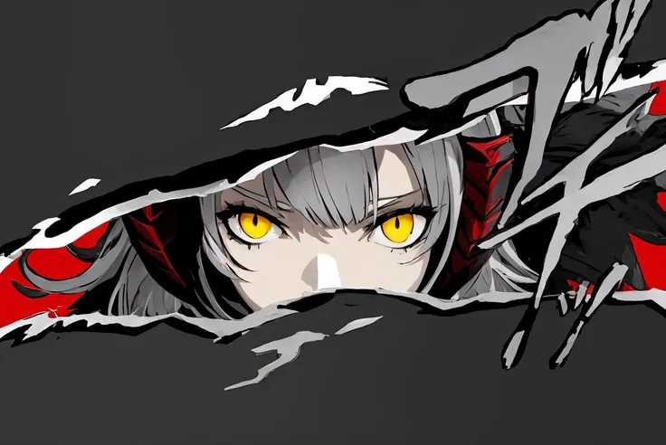 1girl, <lora:æ¦å¿µ-p5å¿ææIncrsPersCutIn,simple background:1>, IncrsPersCutIn, (simple background:1.2), <lora:è§è²-W- yellow eyes, short hair, grey hair, solo, demon horns,   black jacket, grey shirt, open clothes, pantyhose, medium breasts, black scarf, black skirt, antennae, ahoge :0.8>, Read the desc, yellow eyes, short hair, grey hair, demon horns,