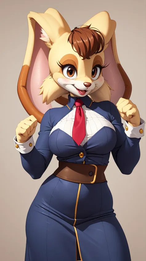 rabbit girl,vanillarabbit,solo,(best quality, masterpiece:1),medium breasts,sexy pose,dress,furry female anthro,looking at viewer,(detailed background:1.2),smile,<lora:vanillarabbit-v1-locon:1>,