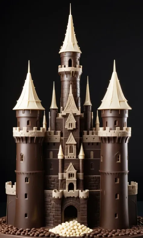 chocolate_dreams, a detailed and intricate view of a chocolate castle, with white chocolate accents, expressive, sharp focus, cinematic, highly detailed, intricate, beautiful, delicate, illuminated glowing light, striking, firm, epic composition, clear, brilliant, complex, amazing, elegant, colorful, shiny, wonderful, symmetry, flowing, pretty, attractive, coherent, perfect <lora:chocolate_dreams:1> (masterpiece:1.4)