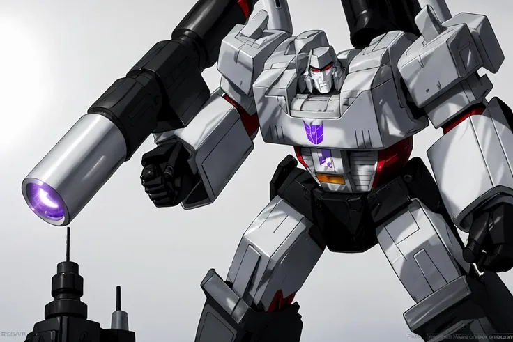 <lora:Megatron:.8> very tall Megatron shotting his arm cannon at a car, sharp red eyes, high detail, sharp focus, photorealistic, hdr, fine lines