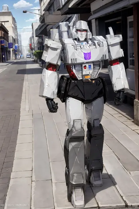 <lora:Megatron:1>Megatron walking down a city street, high detail, sharp focus, photorealistic, hdr