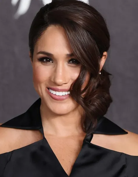 (closeup:1.2) <lora:Rachel Zane:1.0> skswoman, rachel zane, 1girl, lawyer formal dress, closed mouth, depth of field, dress, lips, parted lips, realistic, smile, solo, solo focus, teeth