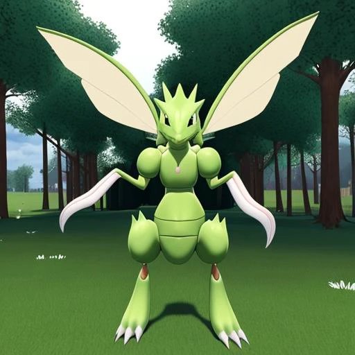 scyther, full body, no humans, outdoors, pokemon (creature), solo, <lora:Scyther_-_Pokemon:0.8>